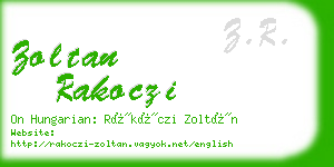 zoltan rakoczi business card